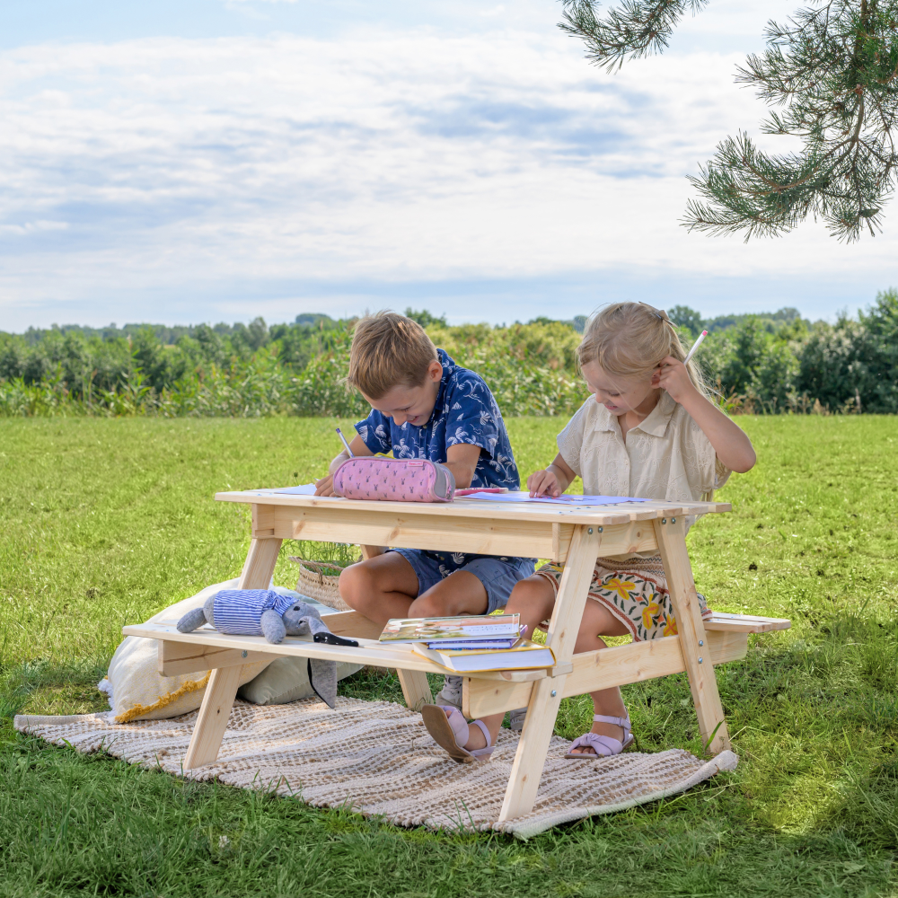 Wooden table for children with sandbox M010-1 | Timbela.com
