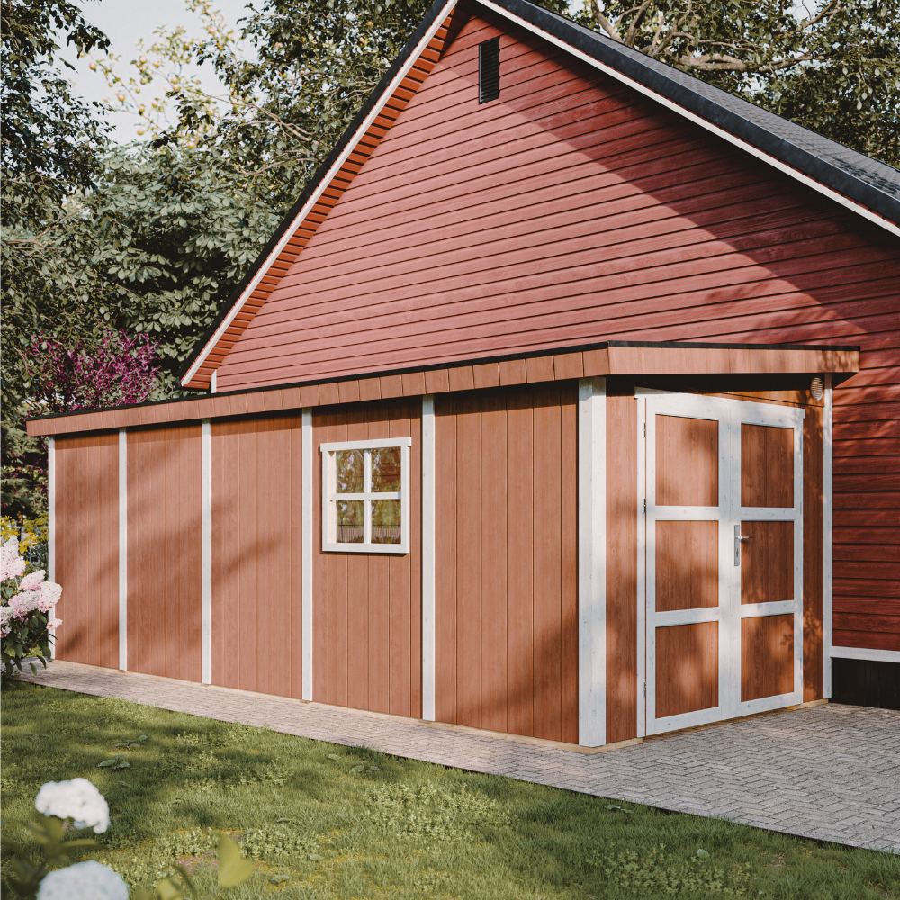 LP® SmartSide® panel shed M941B - 236 x 604 cm - 14 m2 | Timbela.com