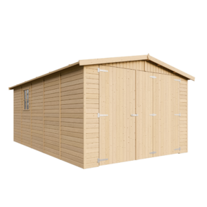 Wooden garage M101 - 493 x 303 cm - 15 m2 | Timbela.com