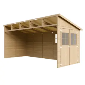 Wooden shed M341 - 201 x 493 cm - 10 m2 | Timbela.com