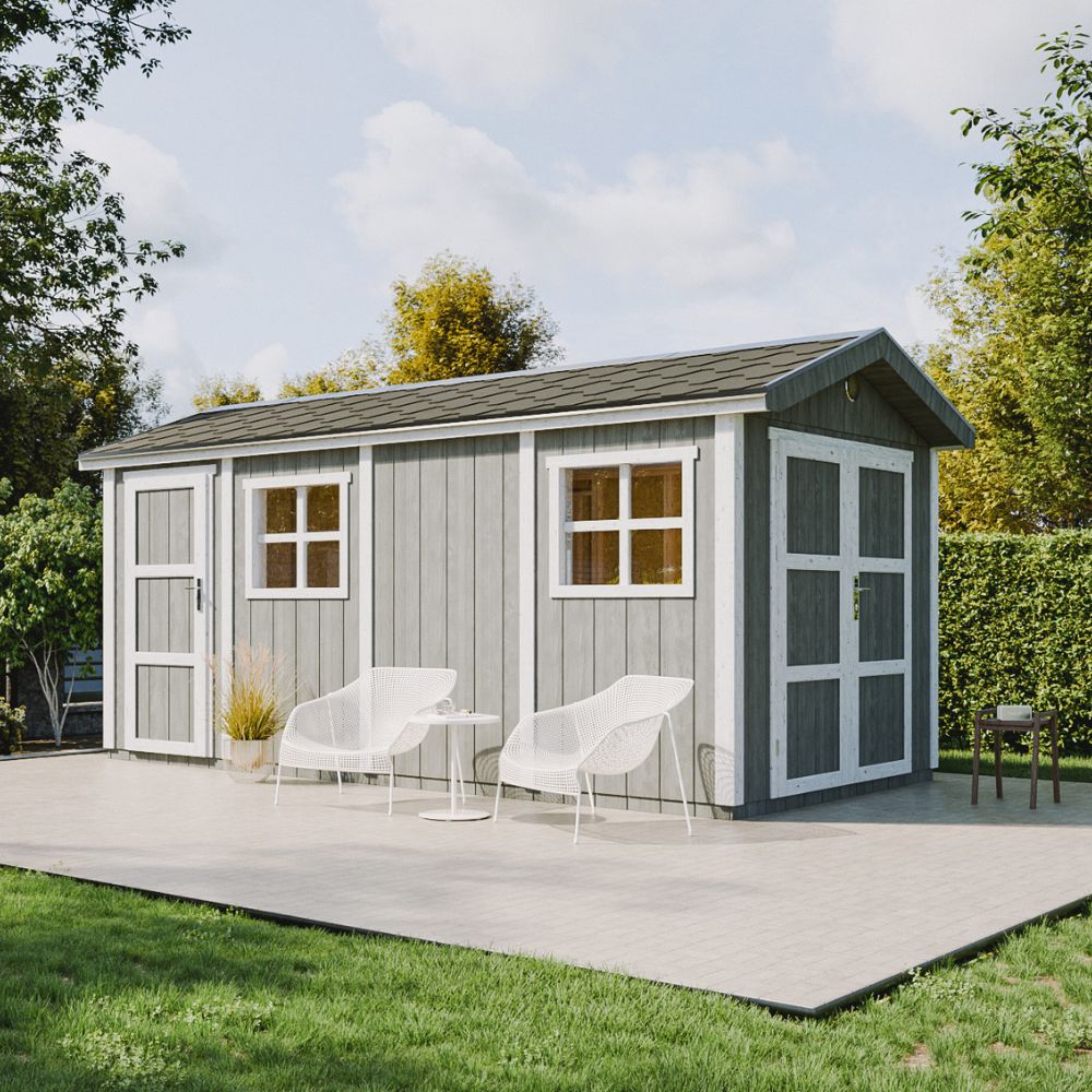 LP® SmartSide® panel shed M915C - 236 x 486 cm - 11 m2 | Timbela.com