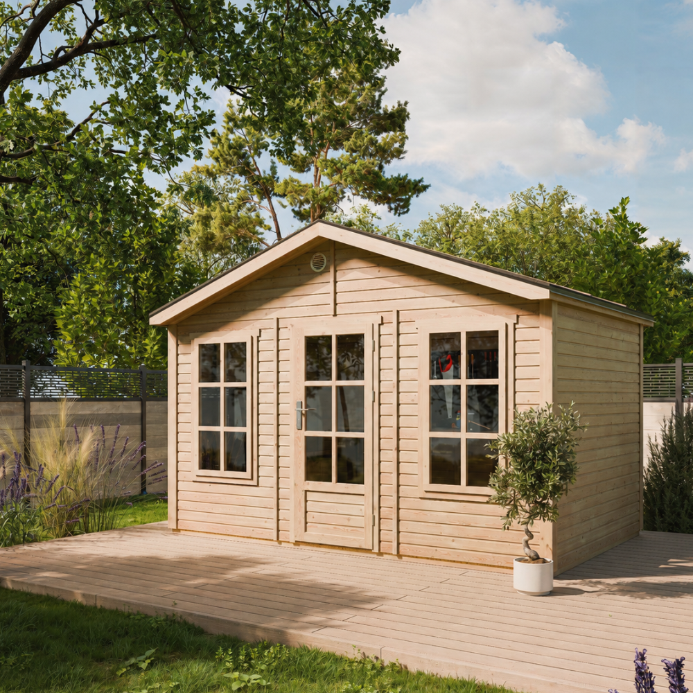 Wooden summer house M734 – 370 x 240 cm – 8.88 m2