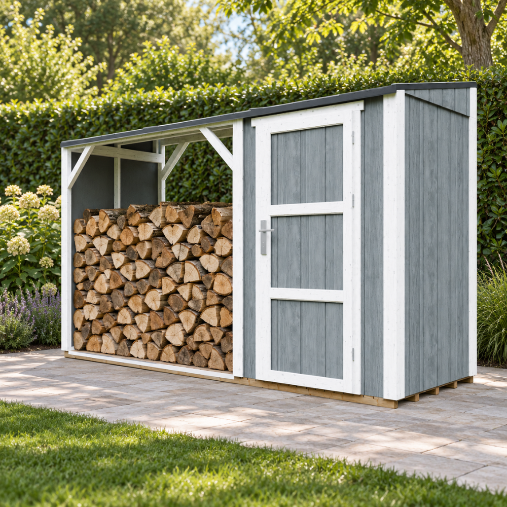 Abrigo para lenha com arrecadação LP® SmartSide® M985 – 345 x 120 cm – 4 m³